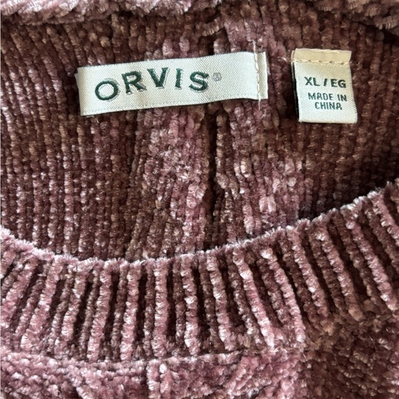Orvis Women's Mauve Chenille Sweater size XL - Picture 6 of 8